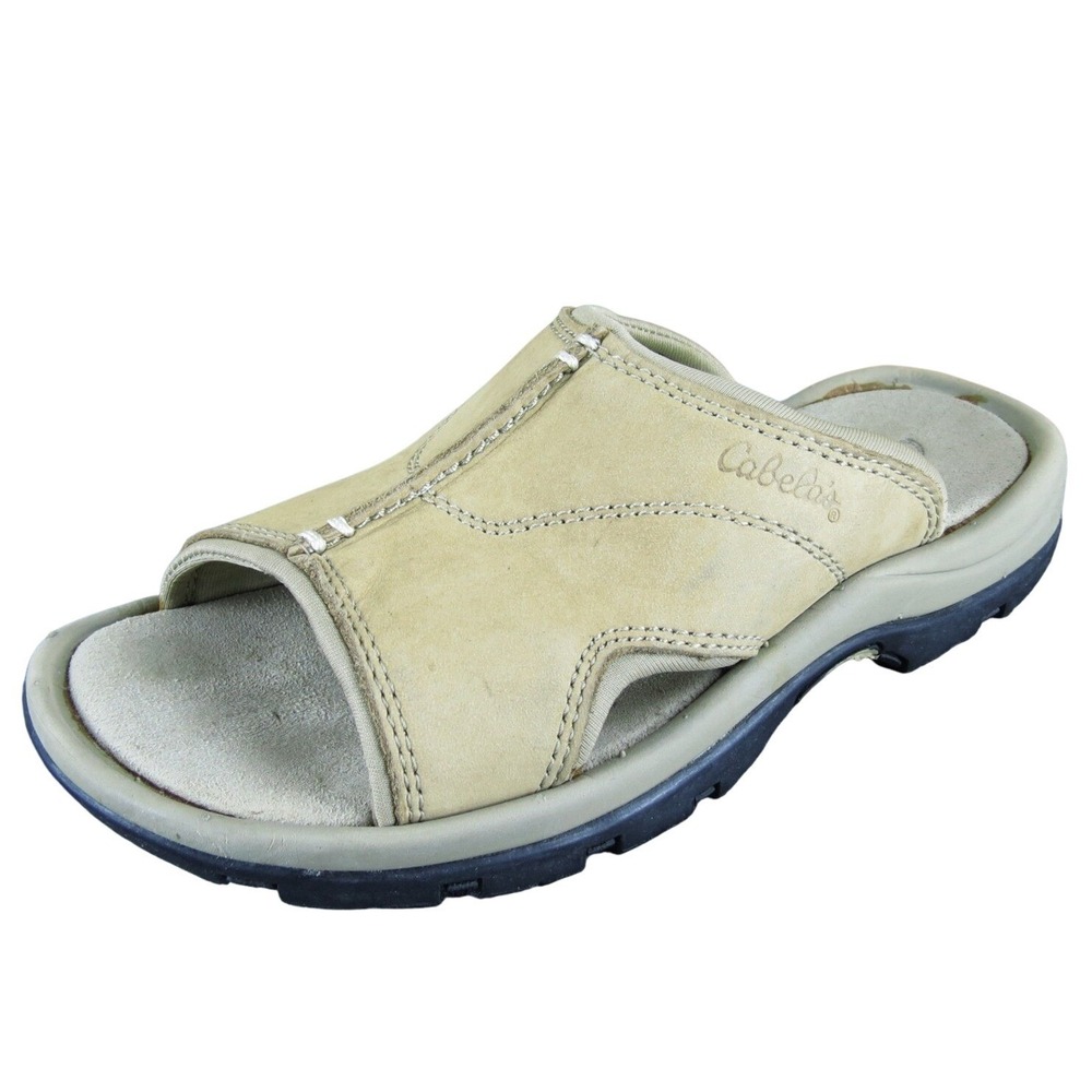 Cabela's Women Tan‎ Leather Slide Sandals Size 6 Casual Comfort Outdoor